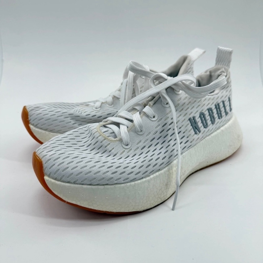 NOBULL Training Shoes Womens 9.5 Mens 8 Mesh Athletic White Solid